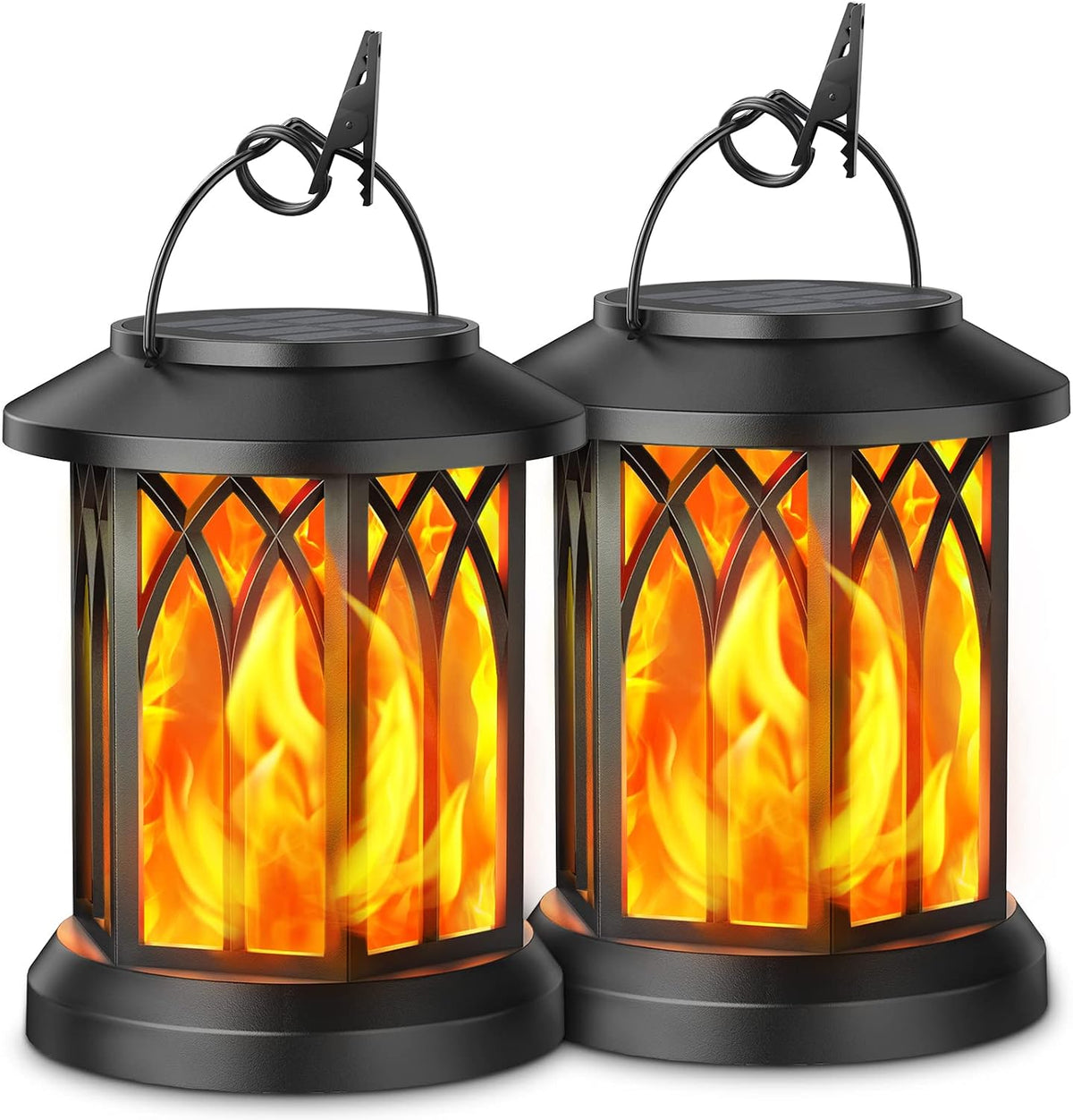 Solar Lanterns Outdoor Waterproof | Flickering Flame | IP65 | 8-12Hr