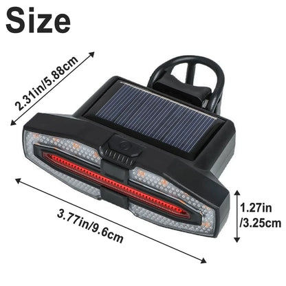 Solar Bicycle Tail Light – 5 Modes, USB Rechargeable