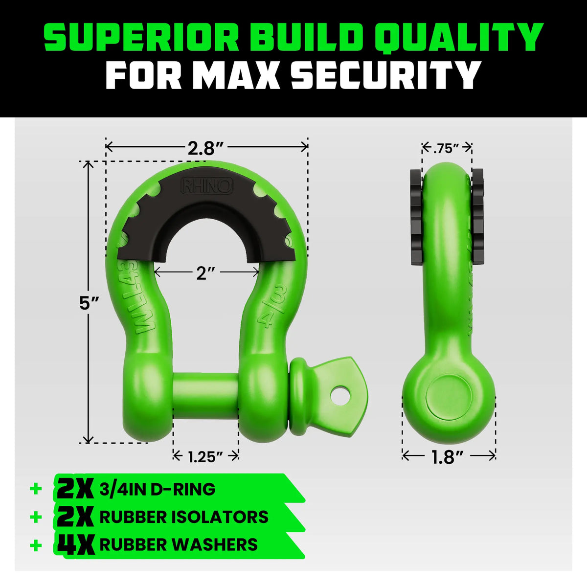 Rhino USA D-Ring Shackles