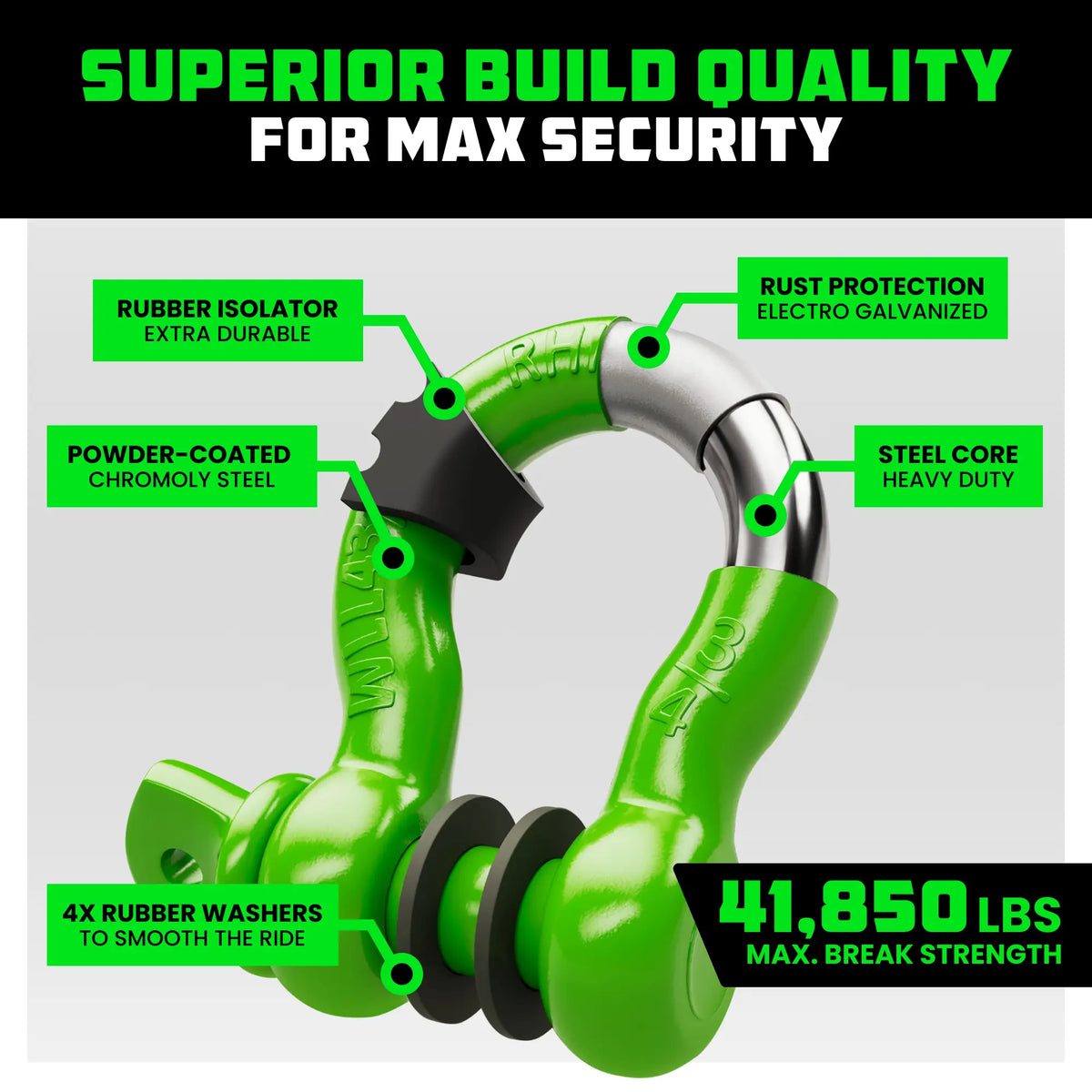 Rhino USA D-Ring Shackles