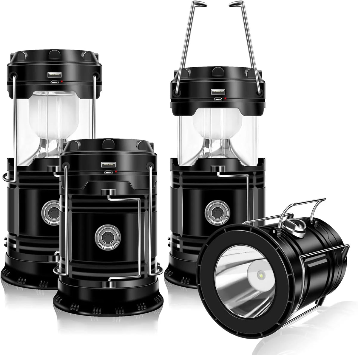 Solar Camping Lantern – 4 Pack Rechargeable LED
