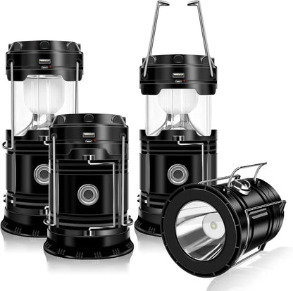 Solar Camping Lantern – 4 Pack Rechargeable LED
