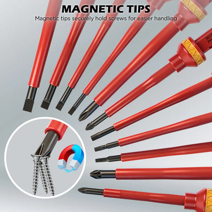 1000V Insulated Screwdriver Set – VDE & GS Certified, 13-Piece