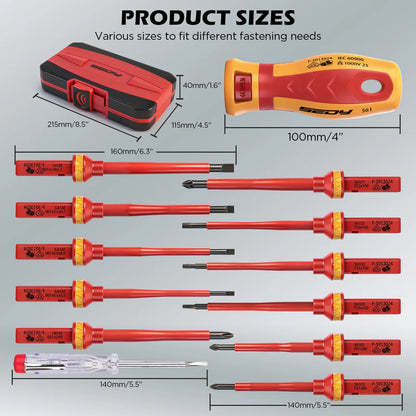1000V Insulated Screwdriver Set – VDE & GS Certified, 13-Piece
