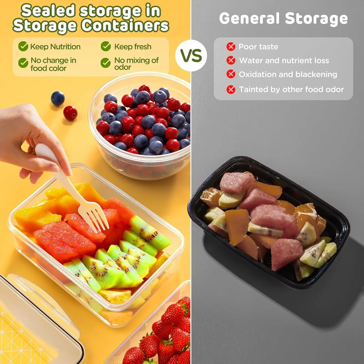 Sealed food storage container set, 24-pack - 12-pack