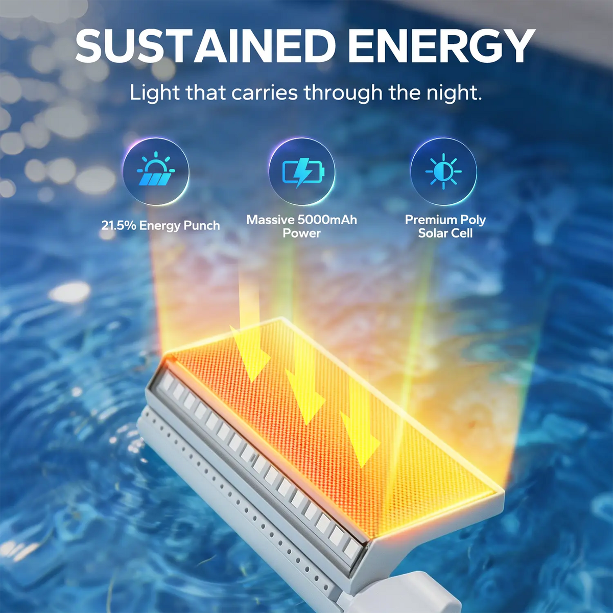 Solar Pool Fountain with Lights