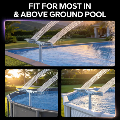 Solar Pool Fountain with Lights