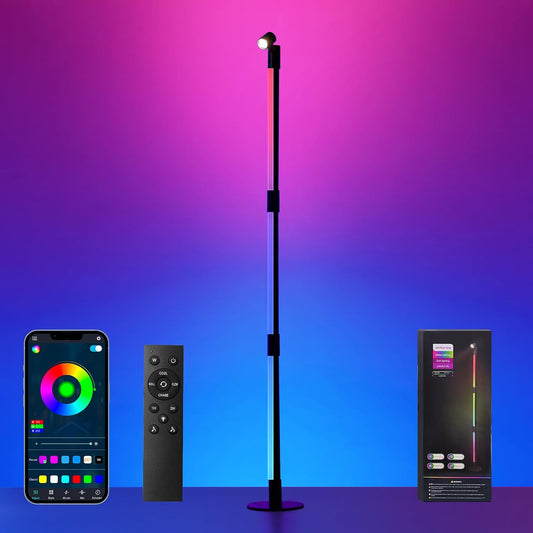 RGB LED Corner Floor Lamp with Music Sync