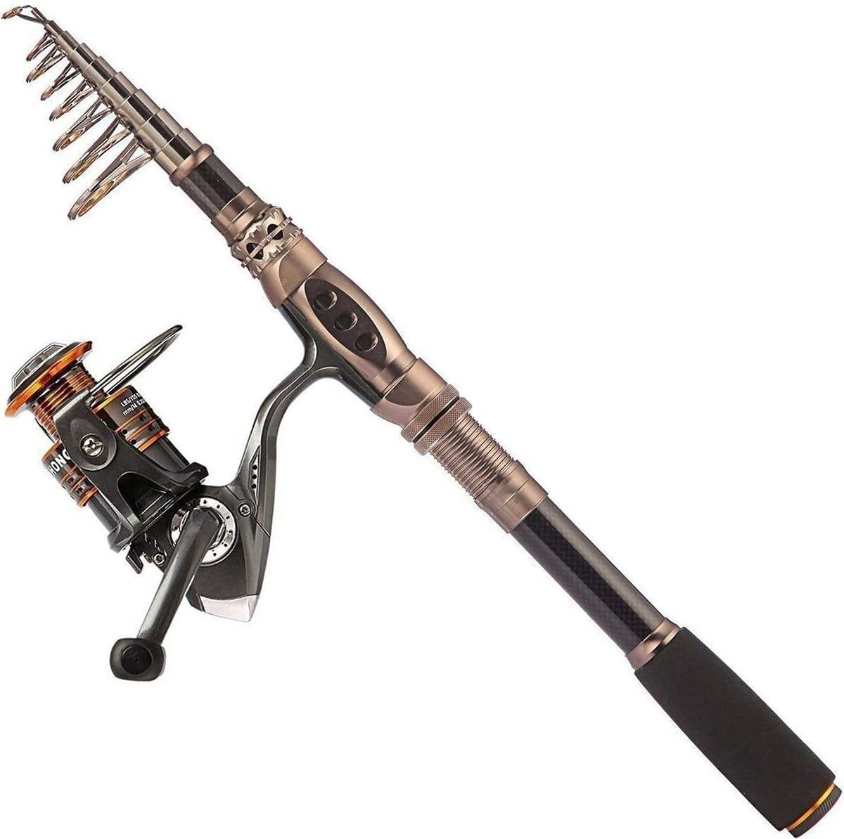 PLUSINNO Carbon Fiber Telescopic Fishing Rod & Reel Combo Kit