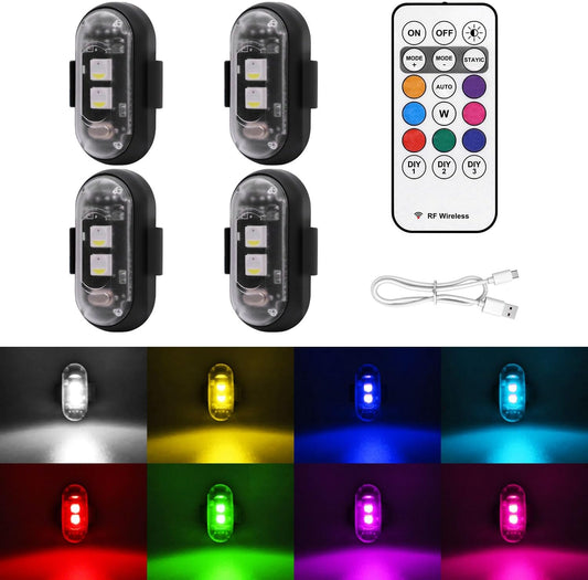 Wireless LED Strobe Lights – 4 Pack with Remote