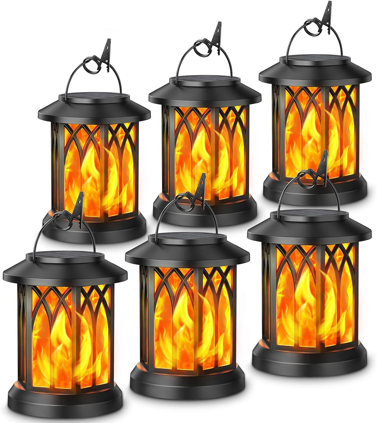 Solar Lanterns Outdoor Waterproof | Flickering Flame | IP65 | 8-12Hr