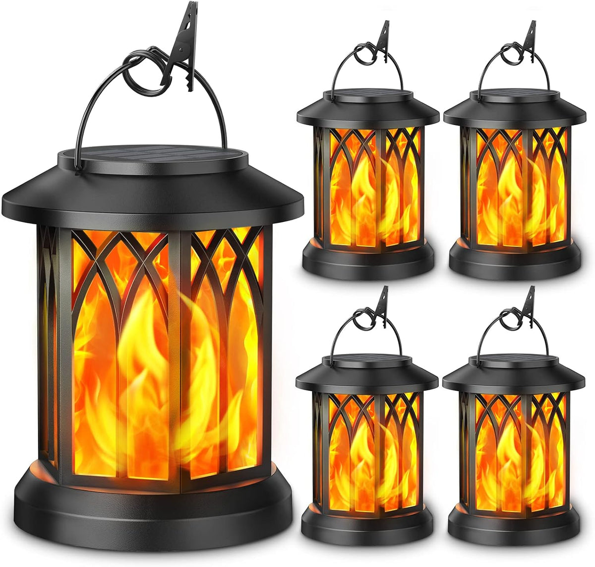 Solar Lanterns Outdoor Waterproof | Flickering Flame | IP65 | 8-12Hr
