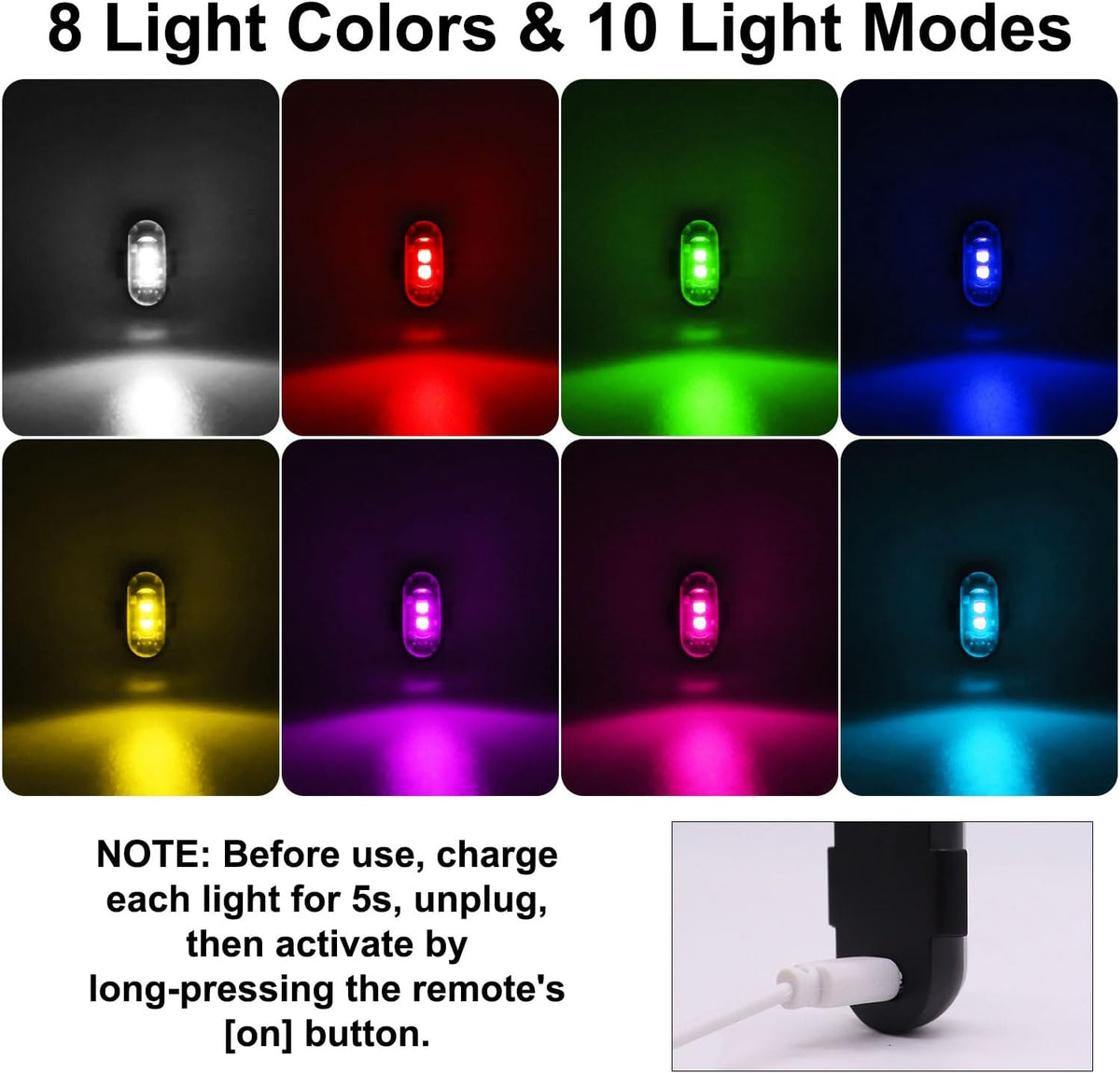 Wireless LED Strobe Lights – 4 Pack with Remote