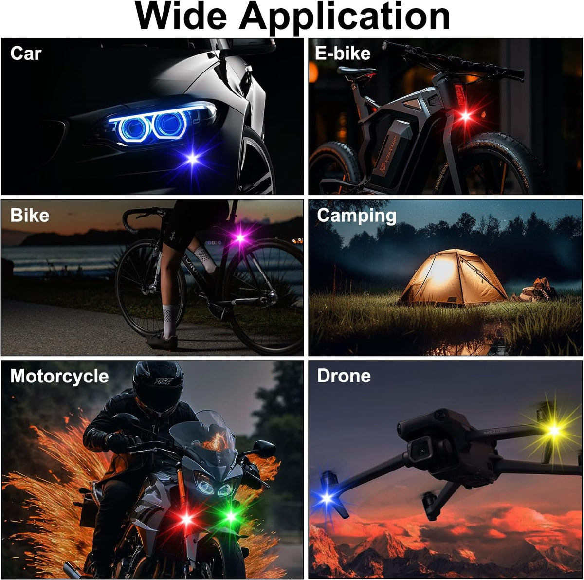 Wireless LED Strobe Lights – 4 Pack with Remote