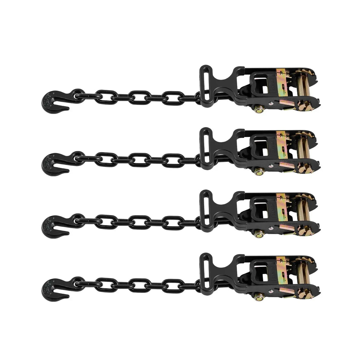 Wheel Chock Tie-Down Ratchet Straps 4-Pack