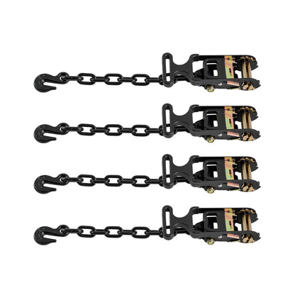 Wheel Chock Tie-Down Ratchet Straps 4-Pack