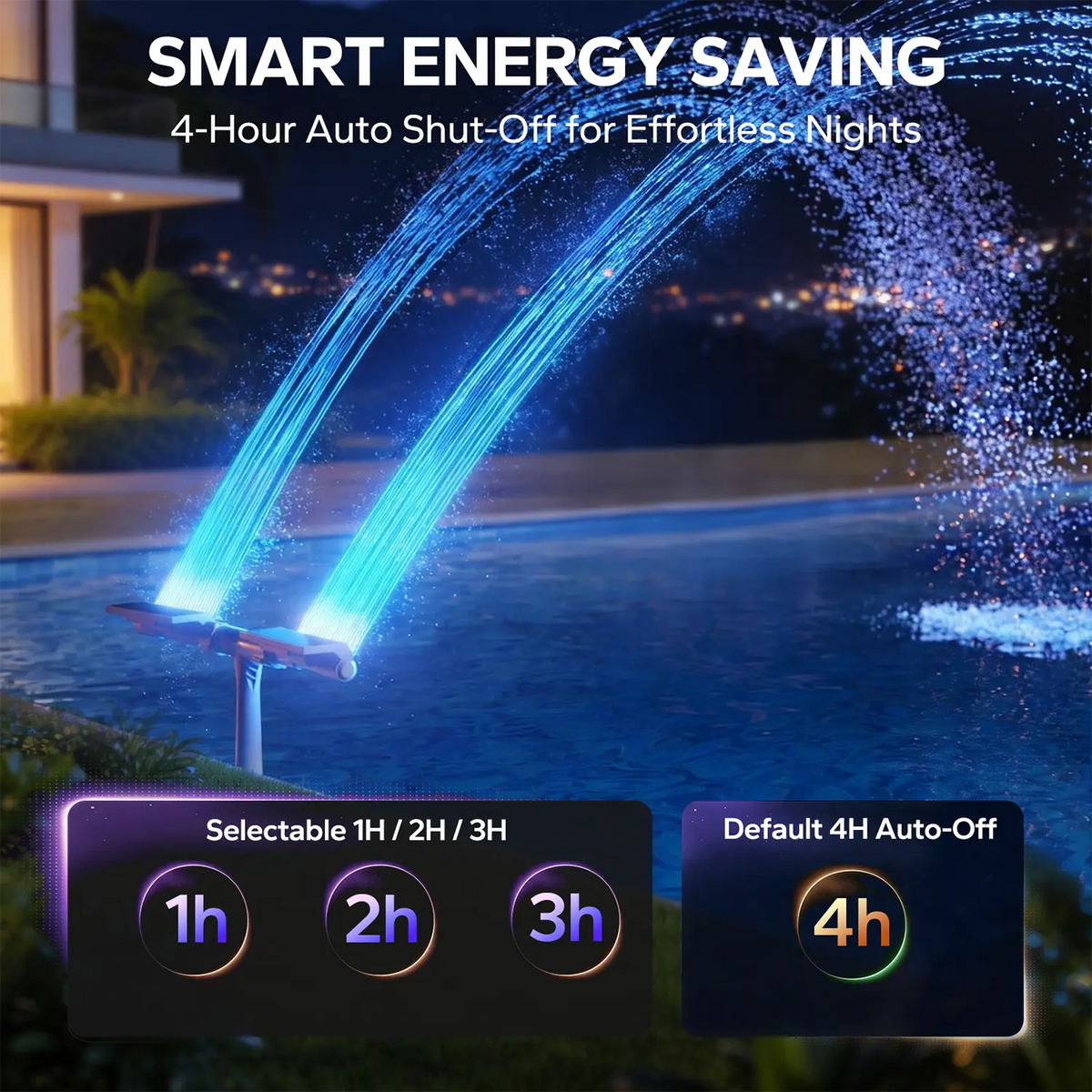 Solar Pool Fountain with Lights