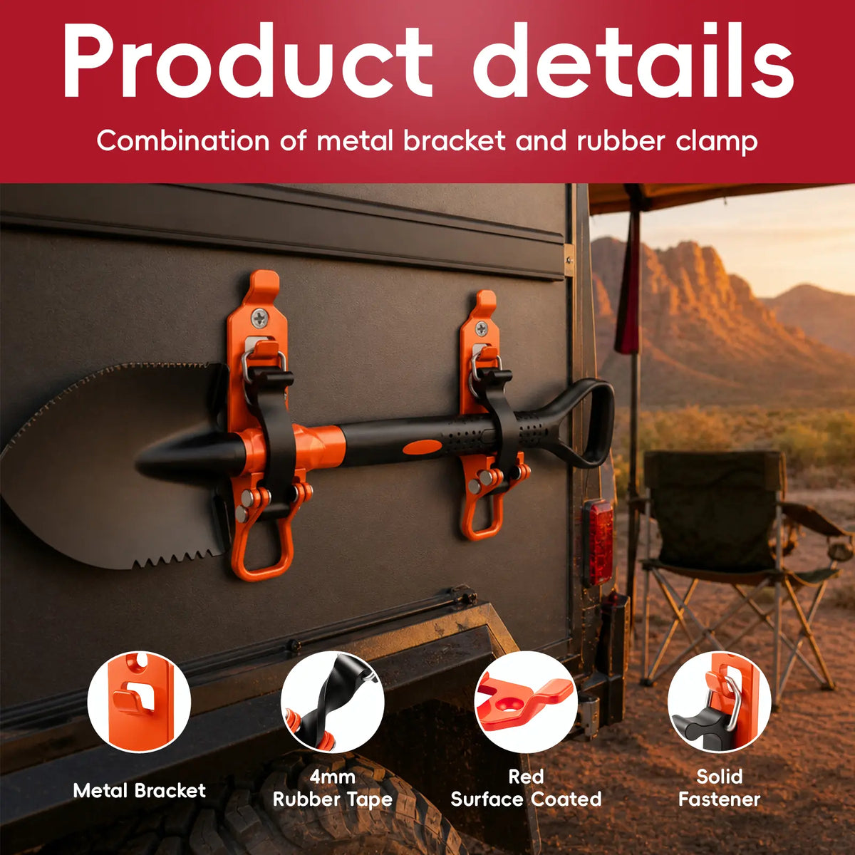 Heavy Duty Shovel Mount for Roof Rack