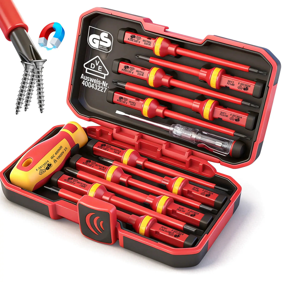 1000V Insulated Screwdriver Set – VDE & GS Certified, 13-Piece