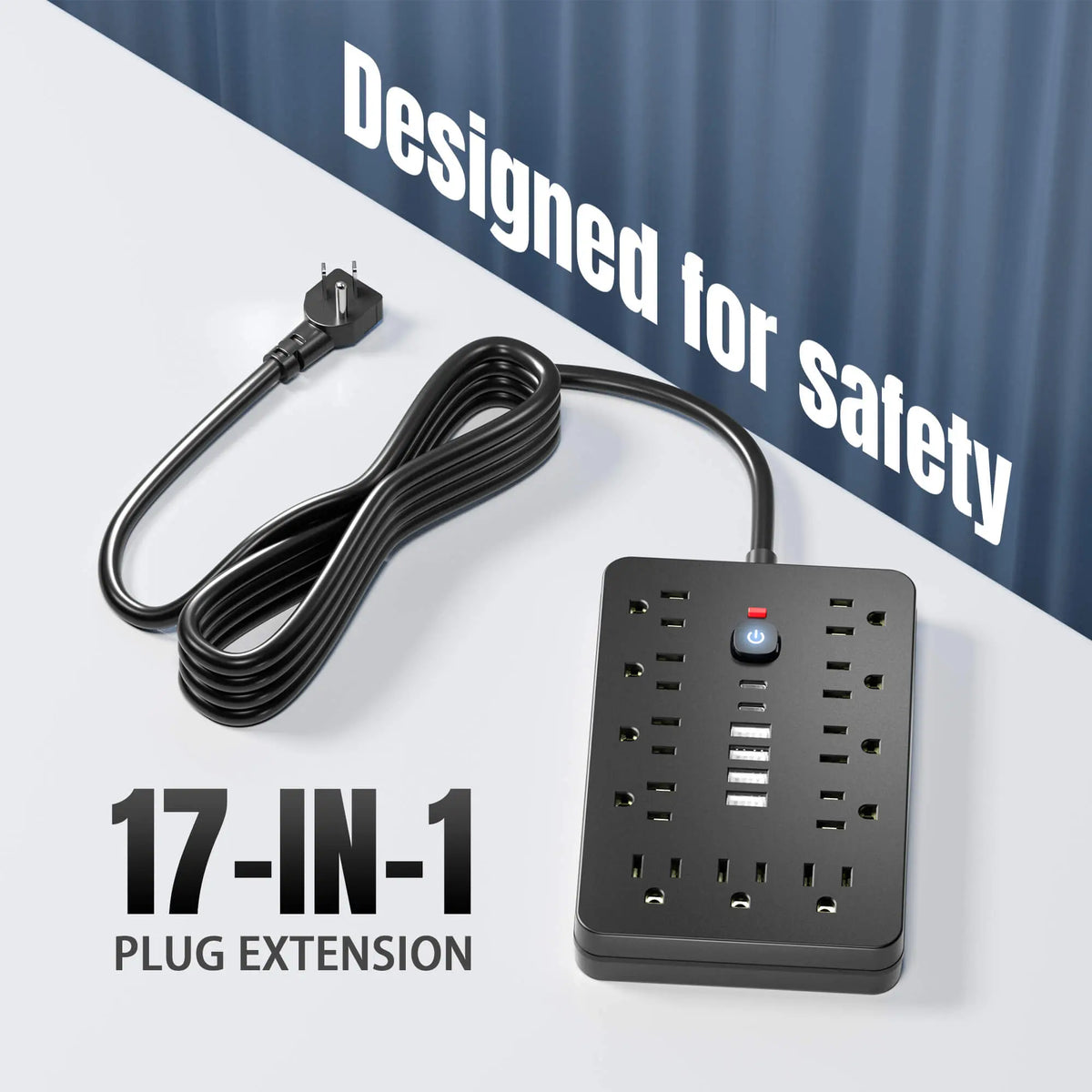 Surge Protector Power Strip | 17-in-1 with USB & Type-C