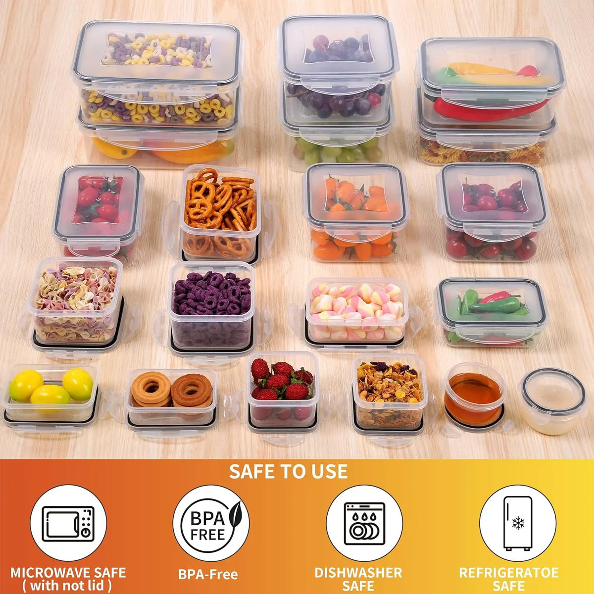 Sealed food storage container set, 24-pack - 12-pack