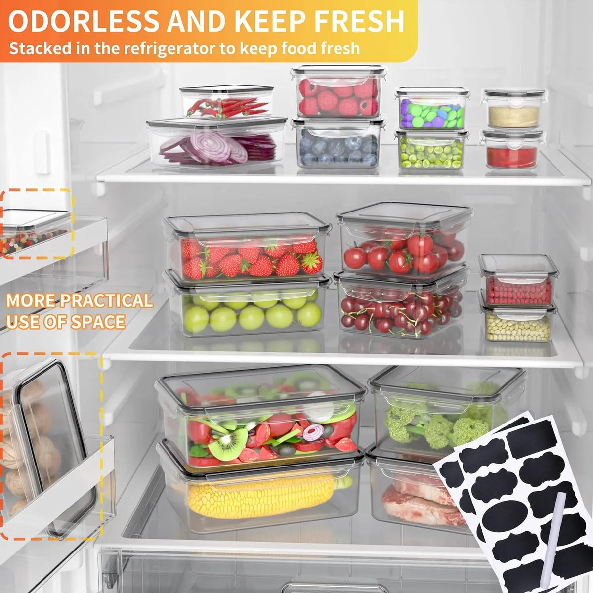 Sealed food storage container set, 24-pack - 12-pack